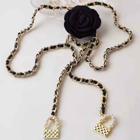 NWT Camelia necklace brooch Chain belt - Picture 8 of 10